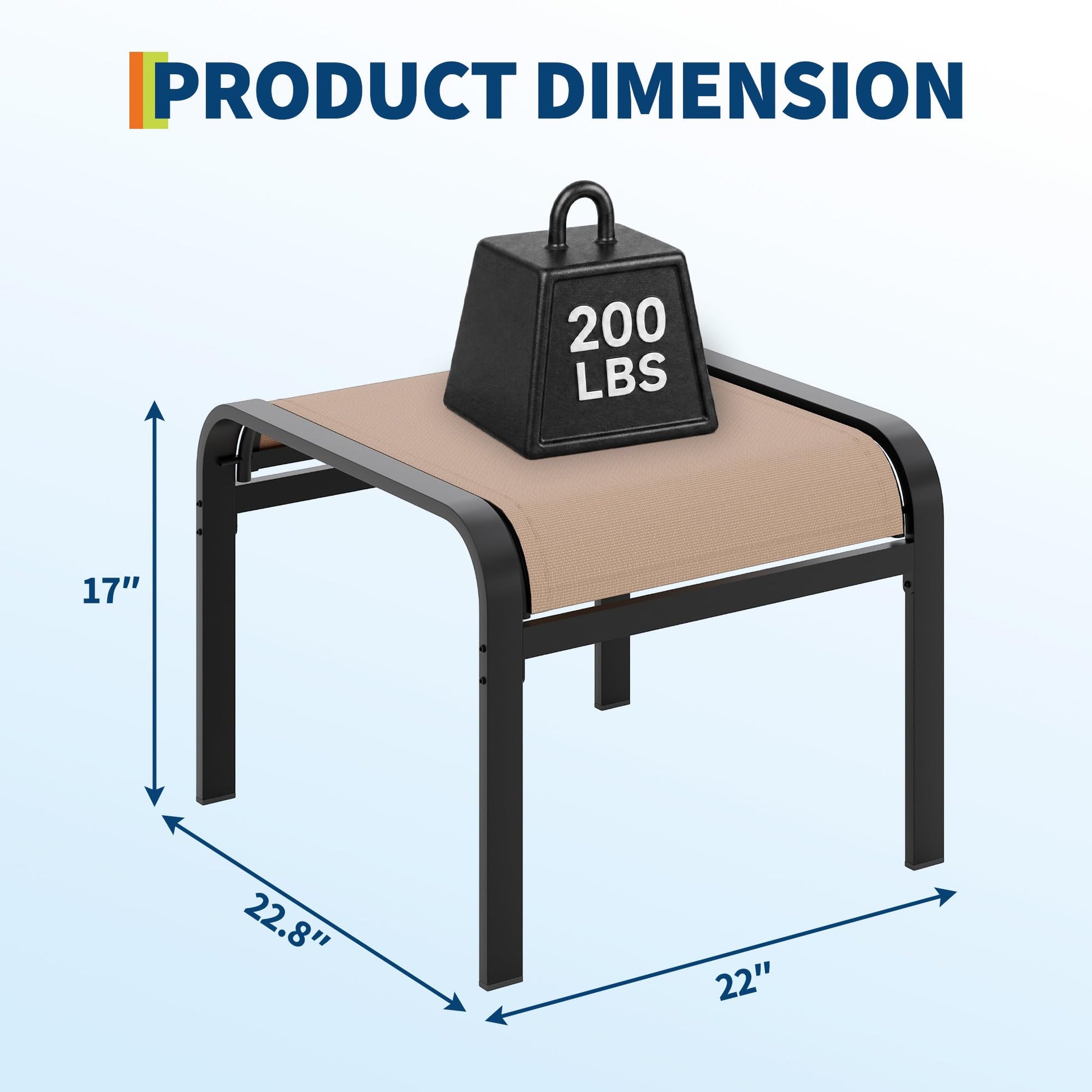 Diseño multifuncional 4 en 1 del taburete caqui Garvee como reposapiés, mesa, asiento o taburete