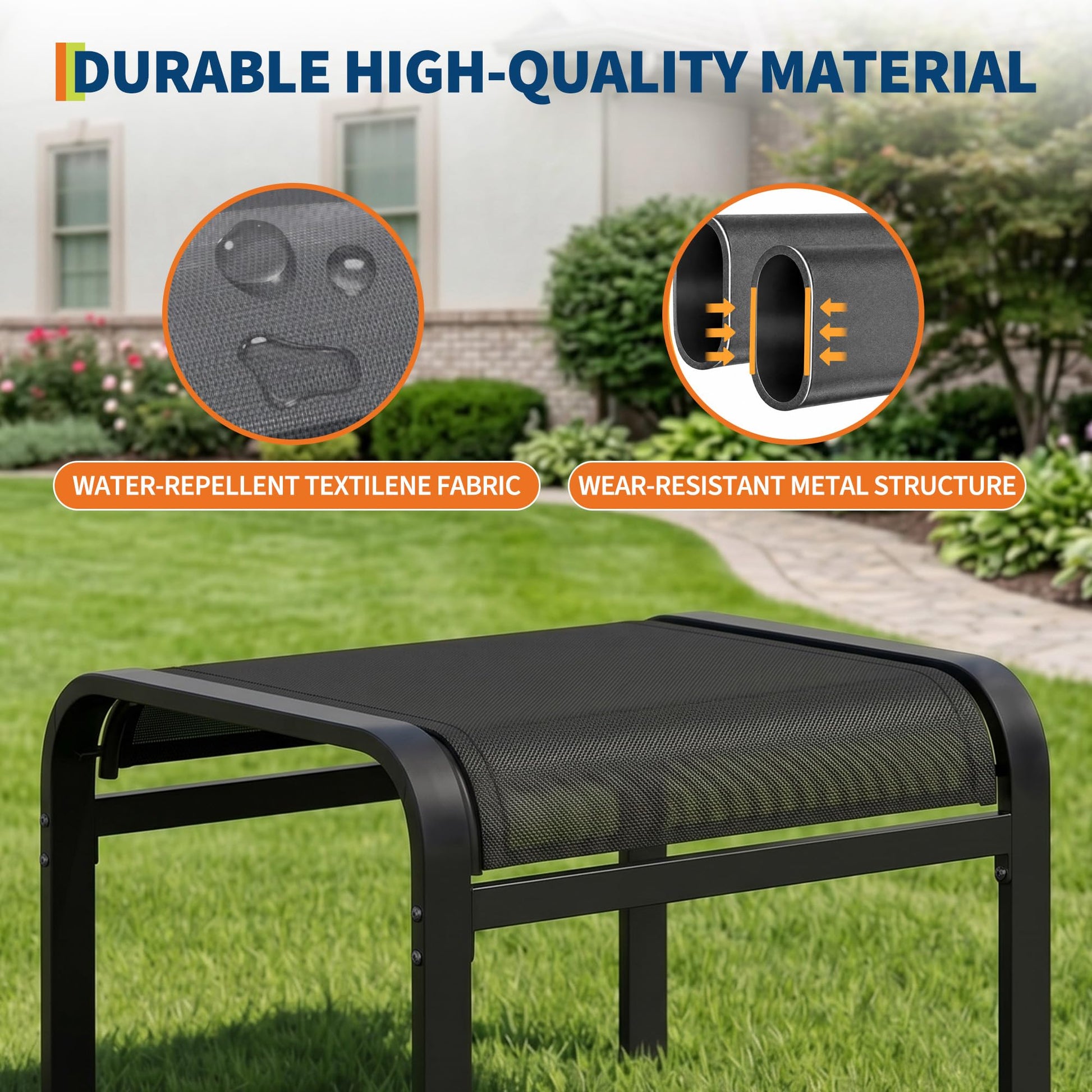 Diseño multifuncional 4 en 1 del taburete negro Garvee como reposapiés, mesa, asiento o taburete